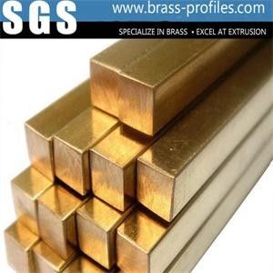 China Copper Zinc Alloy Extrusion Square Flat Bars Custom Metal Extruded Profiles supplier