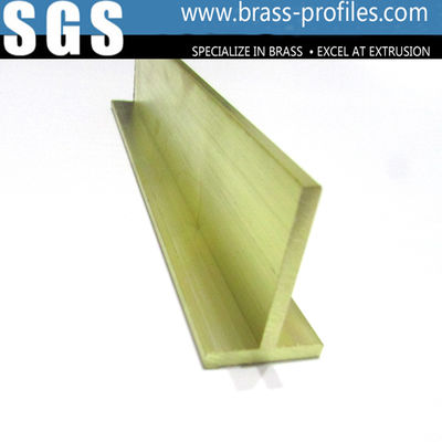 Custom Metal Brass Extruding T Window Sections Copper Tee  Profiles supplier