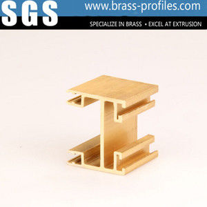 Golden Copper Alloy Extrusion Profiles For Interior Decoration supplier