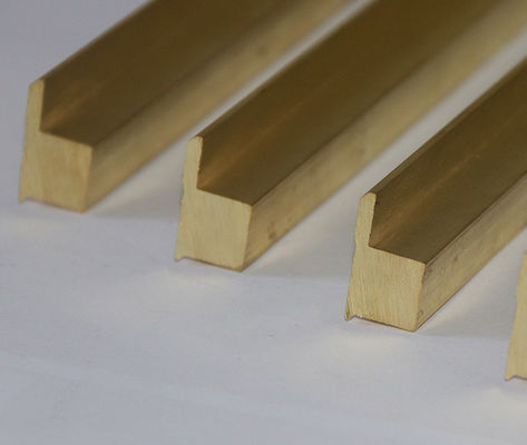 Copper Zinc Alloy Extrusion Square Flat Bars Custom Metal Extruded Profiles supplier