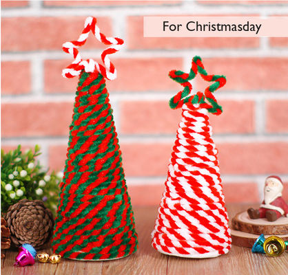 Twisted 2 colours chenille stems  pipe cleaners for hobbies &amp; children DIY hand-crafted material supplier