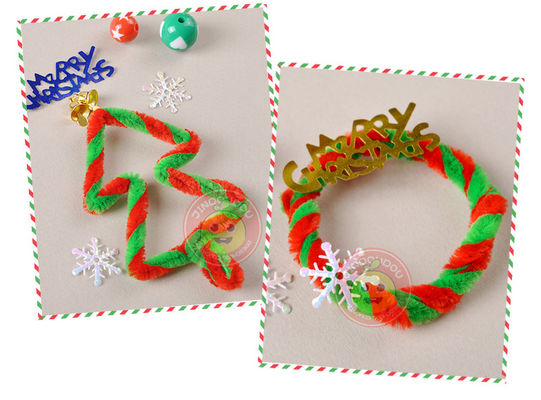 Twisted 2 colours chenille stems  pipe cleaners for hobbies &amp; children DIY hand-crafted material supplier