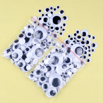 4~50mm plastic adhesive back sticky back googly eyes wiggly eyes white and black for hobbies kids DIY STEM INNOVATION supplier