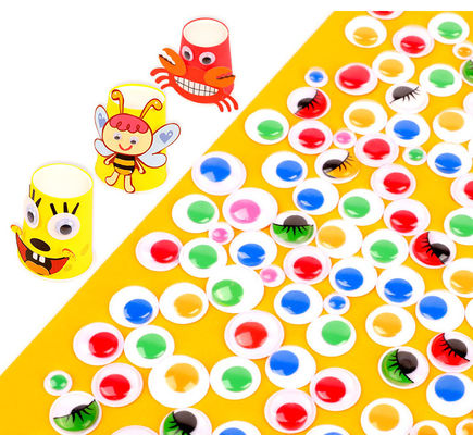 Multi-colored assorted colors plastic adhesive back sticky back googly eyes wiggly eyes for hobbies and kids DIY craft supplier