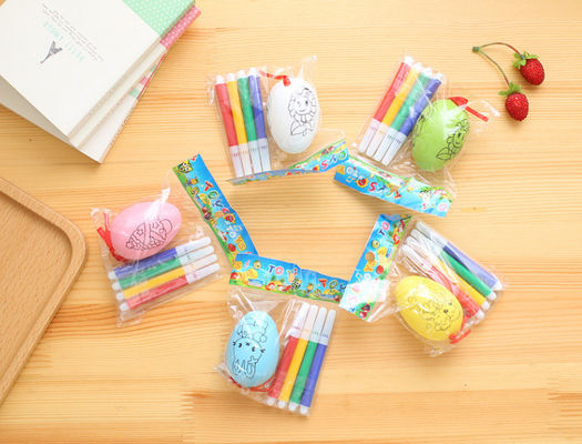Assorted colors Plastic Easter eggs Gachapon Eggs surprise eggs Gacha Ball With 4 Colours Water Color Pen for kids DIY supplier