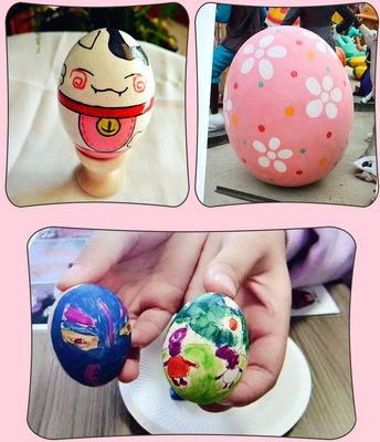 Assorted colors Plastic Easter eggs with Acrylic paint and brush for KIDS DIY painting Wooden and Plastic Easter Eggs supplier