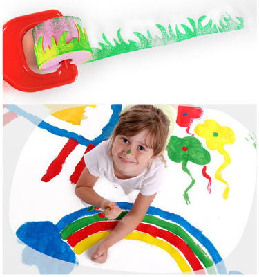 Kids DIY Hobby Acrylic Watercolor Painting Art Craft Plastic Handle Foam Paint Roller mini Sponge stamp roller brush supplier