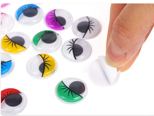 Multi-colored assorted colors plastic adhesive back sticky back googly eyes wiggly eyes for hobbies and kids DIY craft supplier