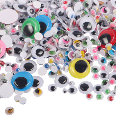 Multi-colored assorted colors plastic adhesive back sticky back googly eyes wiggly eyes for hobbies and kids DIY craft supplier