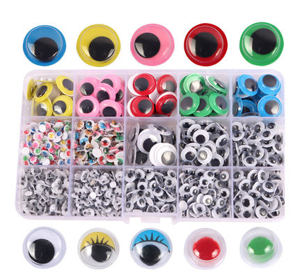 Multi-colored assorted colors plastic adhesive back sticky back googly eyes wiggly eyes for hobbies and kids DIY craft supplier