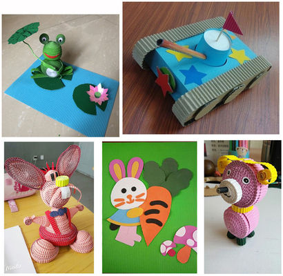 Colorful craft corrugated quilling paper for DIY toys / handcraft kids hand-craft diy material A4 size customer size supplier