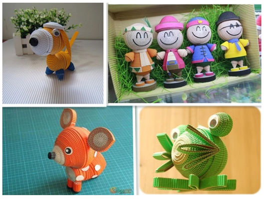 Colorful craft corrugated quilling paper for DIY toys / handcraft kids hand-craft diy material A4 size customer size supplier