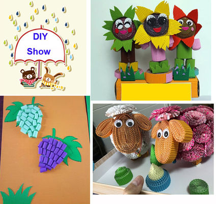 Colorful craft corrugated quilling paper for DIY toys / handcraft kids hand-craft diy material A4 size customer size supplier