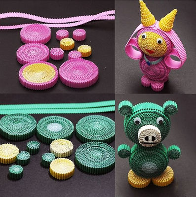 Colorful craft corrugated quilling paper for DIY toys / handcraft kids hand-craft diy material A4 size customer size supplier