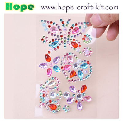 3D Acrylic Self Adhesive Stickers for kids diy craft and Decal Mobile Scrapbooking diamond pearl gem drill stickers OEM supplier