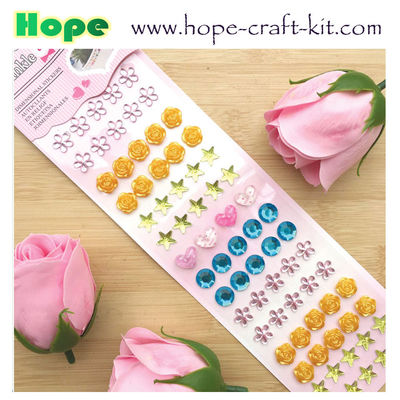 3D Acrylic Self Adhesive Stickers for kids diy craft and Decal Mobile Scrapbooking diamond pearl gem drill stickers OEM supplier