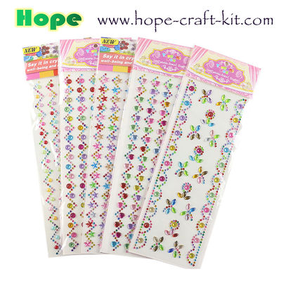 3D Acrylic Self Adhesive Stickers for kids diy craft and Decal Mobile Scrapbooking diamond pearl gem drill stickers OEM supplier