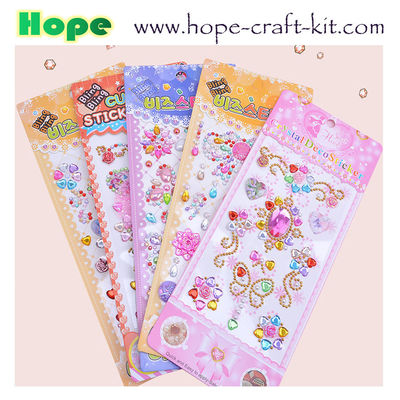 3D Acrylic Self Adhesive Stickers for kids diy craft and Decal Mobile Scrapbooking diamond pearl gem drill stickers OEM supplier