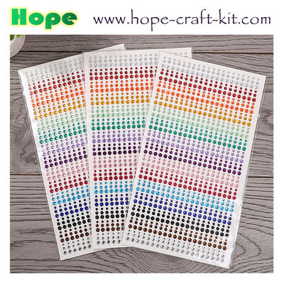 3D Acrylic Self Adhesive Stickers for kids diy craft and Decal Mobile Scrapbooking diamond pearl gem drill stickers OEM supplier