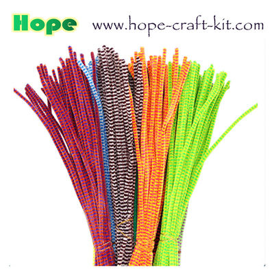 Twisted 2 colours chenille stems  pipe cleaners for hobbies &amp; children DIY hand-crafted material supplier