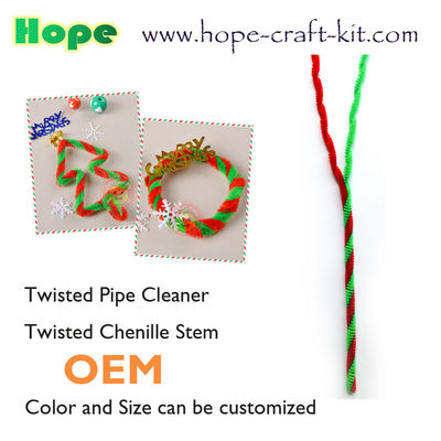 Twisted 2 colours chenille stems  pipe cleaners for hobbies &amp; children DIY hand-crafted material supplier