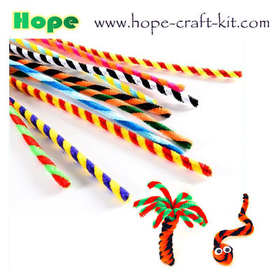 Twisted 2 colours chenille stems  pipe cleaners for hobbies &amp; children DIY hand-crafted material supplier