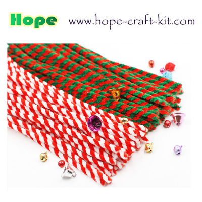 Twisted 2 colours chenille stems  pipe cleaners for hobbies &amp; children DIY hand-crafted material supplier