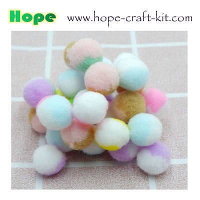Assorted color &amp; sizes soft shinning glittering Pom pom ball beads for hobbies and kids hand-crafted DIY material supplier