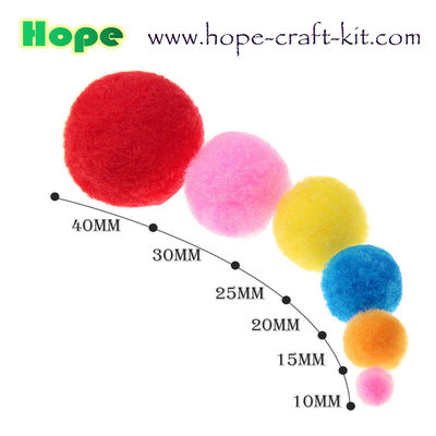 Assorted color &amp; sizes soft shinning glittering Pom pom ball beads for hobbies and kids hand-crafted DIY material supplier