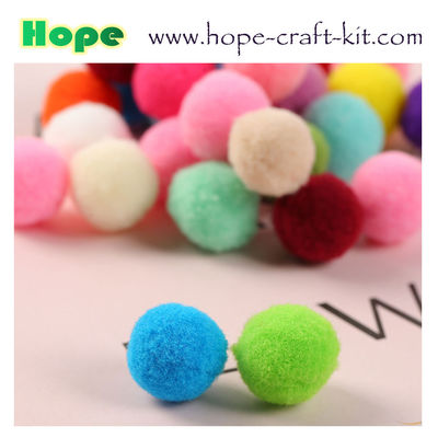 10mm ~40mm assorted color &amp; sizes round shape soft Pom pom ball for children hand-crafted material supplier