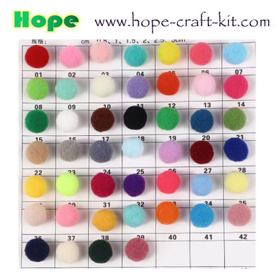 10mm ~40mm assorted color &amp; sizes round shape soft Pom pom ball for children hand-crafted material supplier