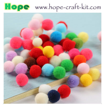 10mm ~40mm assorted color &amp; sizes round shape soft Pom pom ball for children hand-crafted material supplier