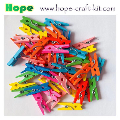 Natural Wood Color Solid Wooden Clothpins Clips Pegs with Animal Fruit Christmas 25 X 3mm supplier