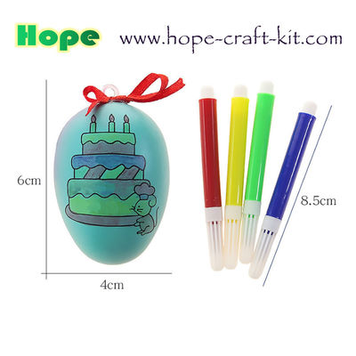 Assorted colors Plastic Easter eggs with Acrylic paint and brush for KIDS DIY painting Wooden and Plastic Easter Eggs supplier