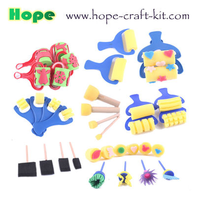 Kids DIY Painting Art Craft EVA Foam Paint Roller mini Sponge stamp roller foam brushes Sponge Roller kids Sponge Stamp supplier
