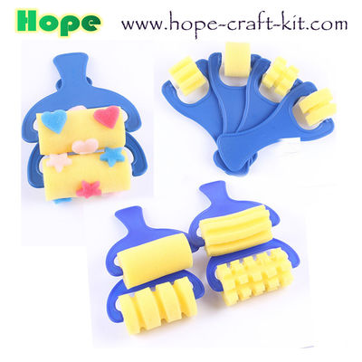 Kids DIY Painting Art Craft EVA Foam Paint Roller mini Sponge stamp roller foam brushes Sponge Roller kids Sponge Stamp supplier