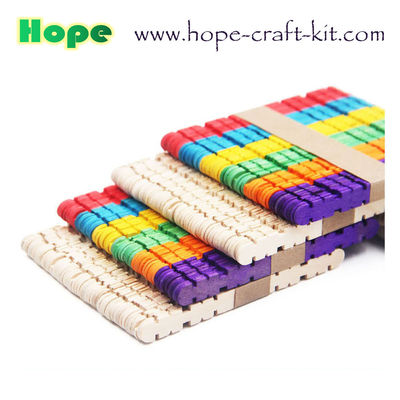 Natural color multi-colored wooden craft popsile sticks Tongue depressor for hobbies and children DIY handcrafted work supplier
