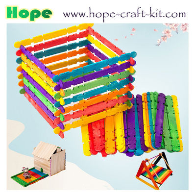 Natural color multi-colored wooden craft popsile sticks Tongue depressor for hobbies and children DIY handcrafted work supplier