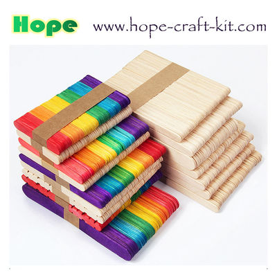 Natural color multi-colored wooden craft popsile sticks Tongue depressor for hobbies and children DIY handcrafted work supplier