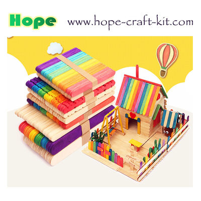 Natural wood color, asst colors wooden craft sticks with holes for hobbies and children DIY hand-craft supplier