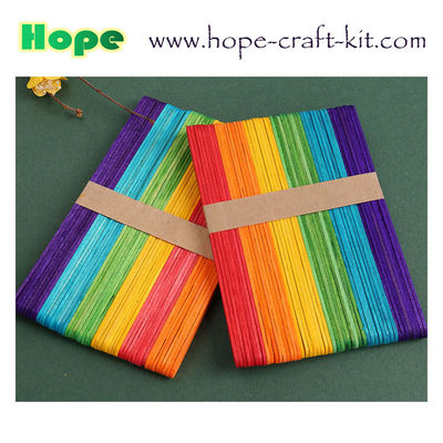 Natural color multi-colored wooden craft popsile sticks Tongue depressor for hobbies and children DIY handcrafted work supplier
