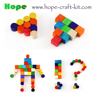Natural color multi-colored wooden suare cubes blocks for children DIY craft work creative hobbies KIDS STEM INNOVATION supplier