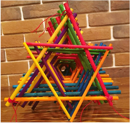 Various size natural color multi-colored round wood dowl wooden rods for children DIY craft work supplier