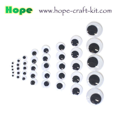 Multi-colored assorted colors plastic adhesive back sticky back googly eyes wiggly eyes for hobbies and kids DIY craft supplier