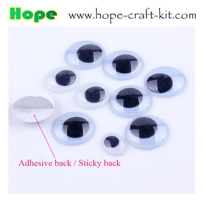 Multi-colored assorted colors plastic adhesive back sticky back googly eyes wiggly eyes for hobbies and kids DIY craft supplier