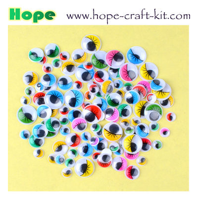 Multi-colored assorted colors plastic adhesive back sticky back googly eyes wiggly eyes for hobbies and kids DIY craft supplier