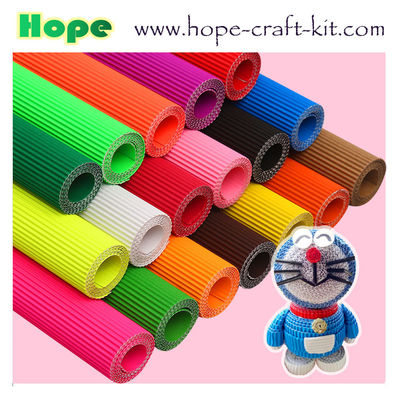 Colorful craft corrugated quilling paper for DIY toys / handcraft kids hand-craft diy material A4 size customer size supplier