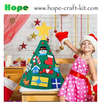 Merry Christmas Tree Decoration Hanging Pendants Felt Craft DIY Material for Kid  Ornament Creative Craft Kits OEM ODM supplier