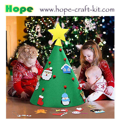 Merry Christmas Tree Decoration Hanging Pendants Felt Craft DIY Material for Kid  Ornament Creative Craft Kits OEM ODM supplier