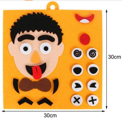 Felt Puzzle Toys Kids DIY Facial Expression Emotion Changing for Children Learning Education Velcro Sticks 30 X 30cm supplier